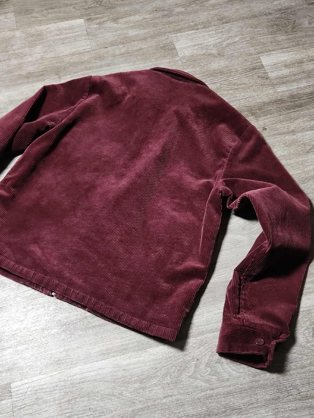 Brixton Burgundy/Plum Corduroy Zip Jacket with Logo Patch - Picture 5 of 11